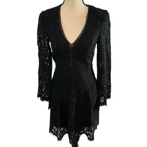 Bardot Black Lace Midi Shift Dress Size 4 Cocktail NWT